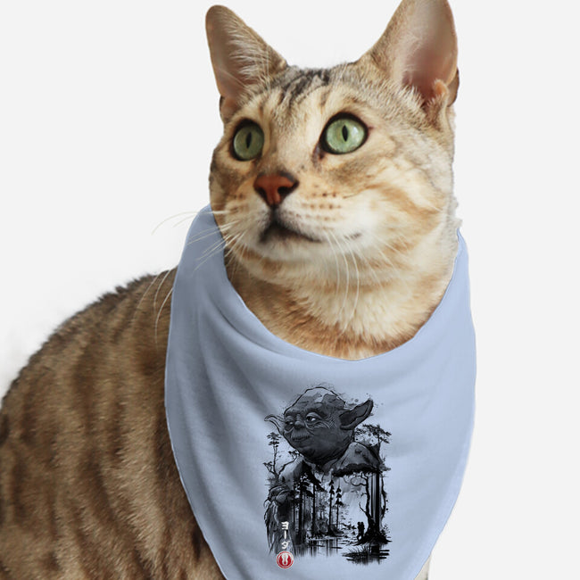 The Master In The Swamp Sumi-e-cat bandana pet collar-DrMonekers