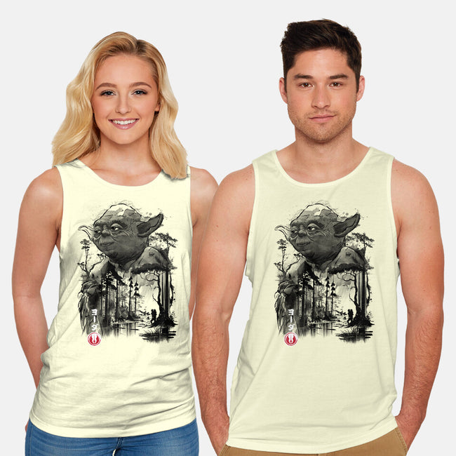 The Master In The Swamp Sumi-e-unisex basic tank-DrMonekers