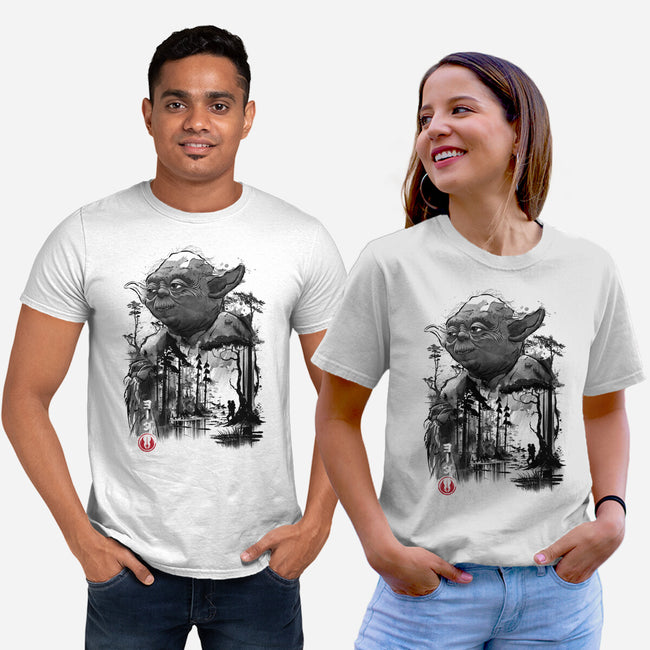 The Master In The Swamp Sumi-e-unisex basic tee-DrMonekers