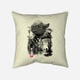 The Master In The Swamp Sumi-e-none removable cover w insert throw pillow-DrMonekers