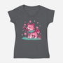 Spring Time Shiba-womens v-neck tee-TechraNova