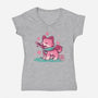 Spring Time Shiba-womens v-neck tee-TechraNova