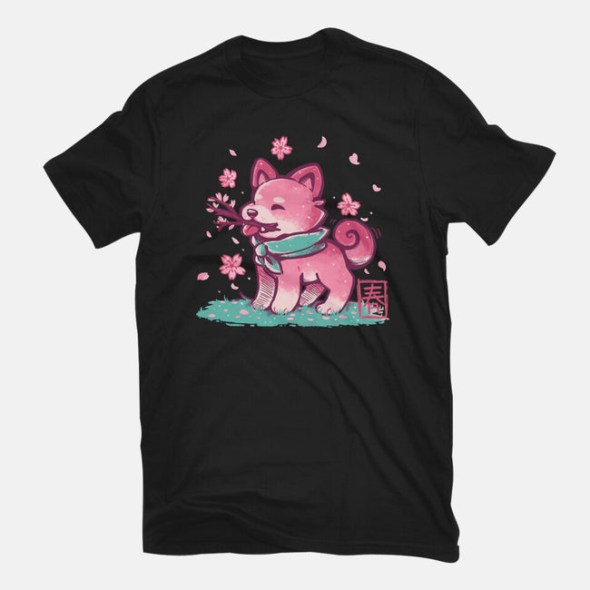 Spring Time Shiba-womens fitted tee-TechraNova