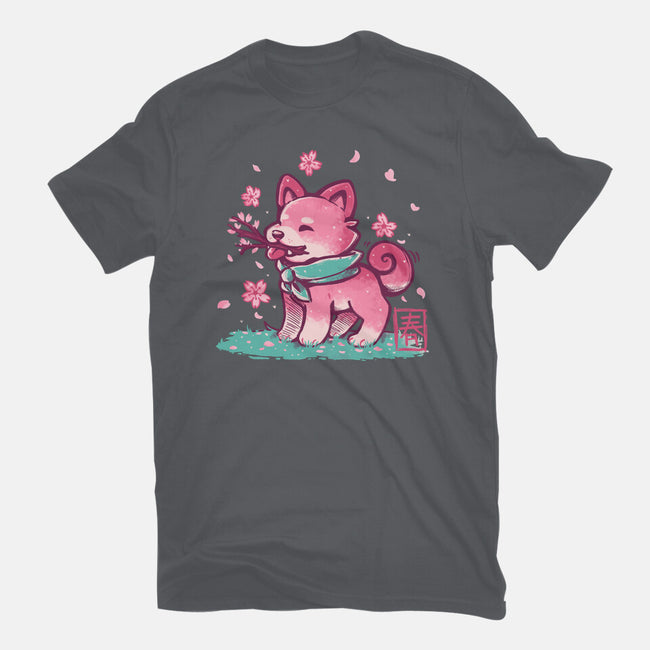 Spring Time Shiba-womens fitted tee-TechraNova