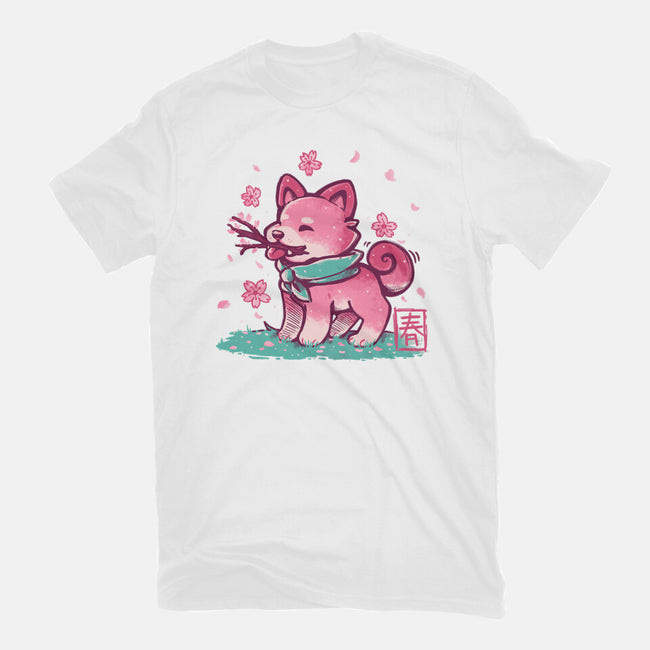 Spring Time Shiba-womens fitted tee-TechraNova