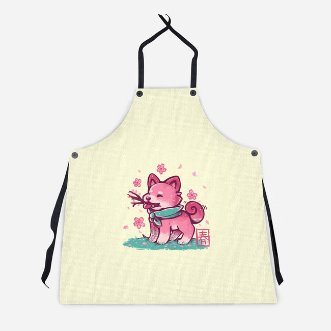 Spring Time Shiba-unisex kitchen apron-TechraNova