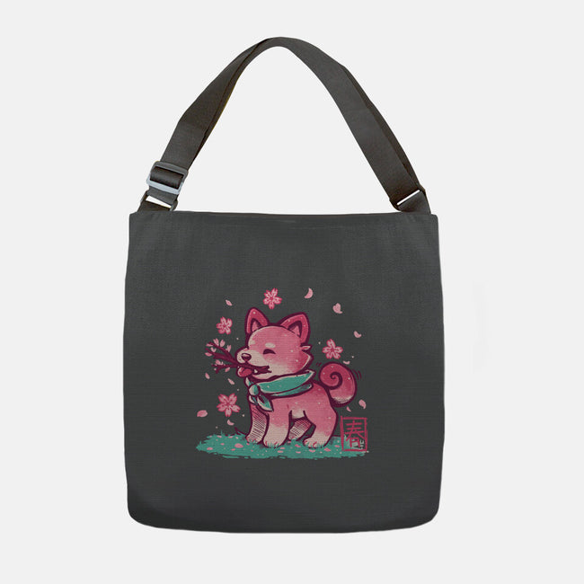 Spring Time Shiba-none adjustable tote bag-TechraNova