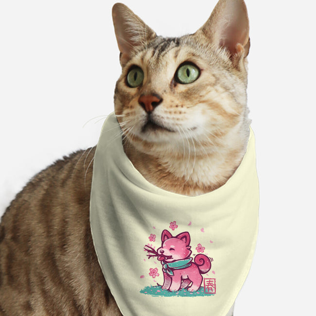 Spring Time Shiba-cat bandana pet collar-TechraNova