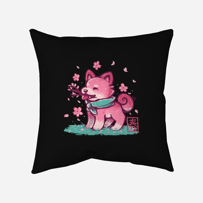 Spring Time Shiba-none removable cover w insert throw pillow-TechraNova