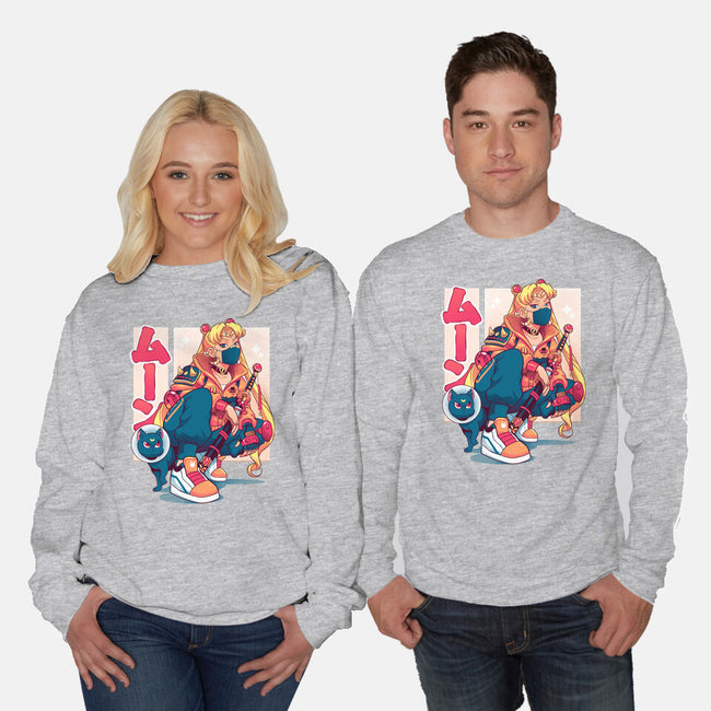 Waxing Moon-unisex crew neck sweatshirt-Bruno Mota