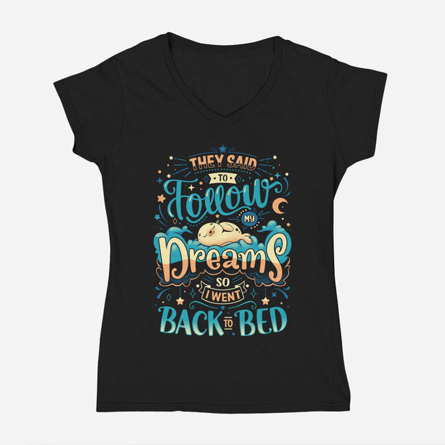 Back To Dreaming-womens v-neck tee-Snouleaf