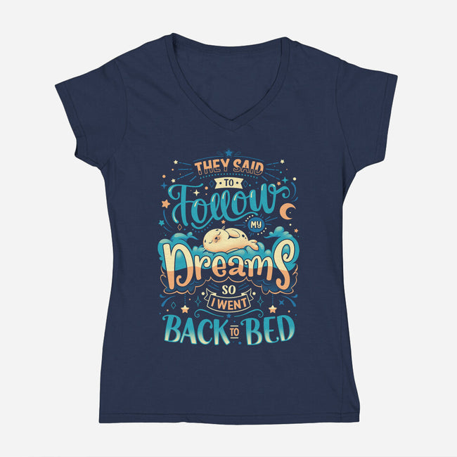 Back To Dreaming-womens v-neck tee-Snouleaf