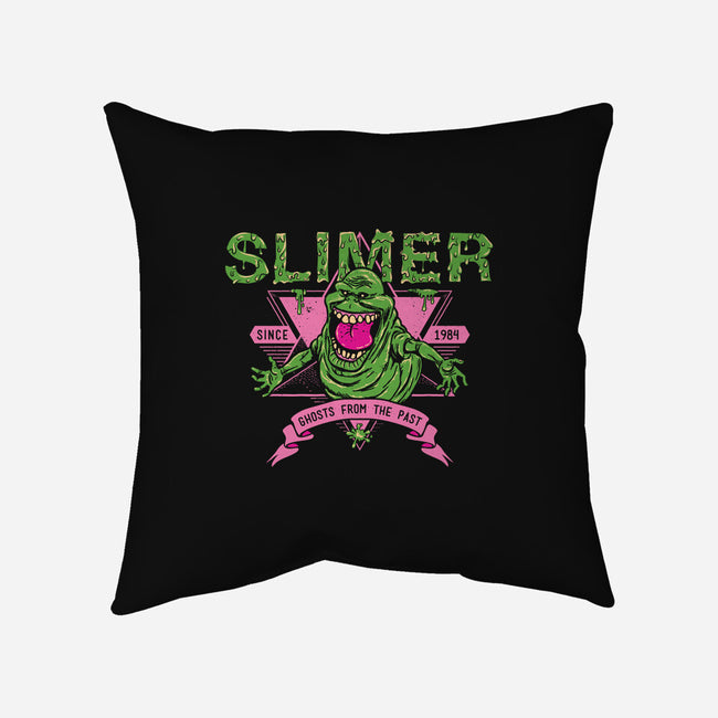 Slimer-none removable cover w insert throw pillow-manospd