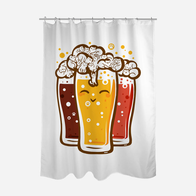 Beers And Cats-none polyester shower curtain-erion_designs