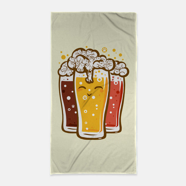 Beers And Cats-none beach towel-erion_designs