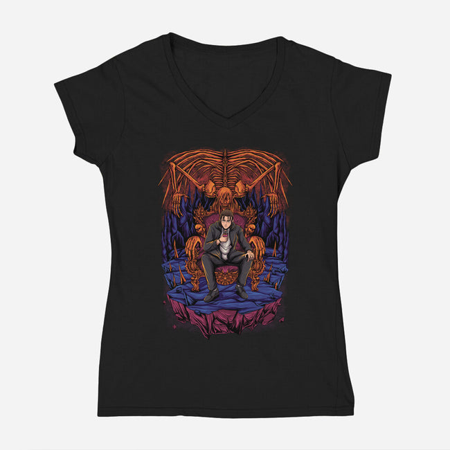 Eren's Throne-womens v-neck tee-alanside