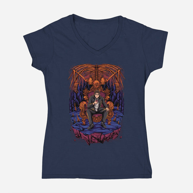 Eren's Throne-womens v-neck tee-alanside