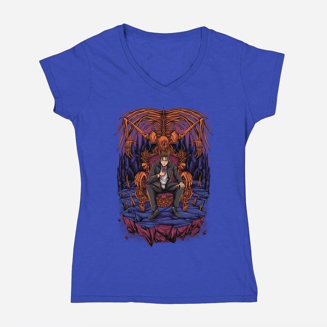 Eren's Throne-womens v-neck tee-alanside