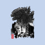 Godzilla Sumi-e-womens fitted tee-DrMonekers
