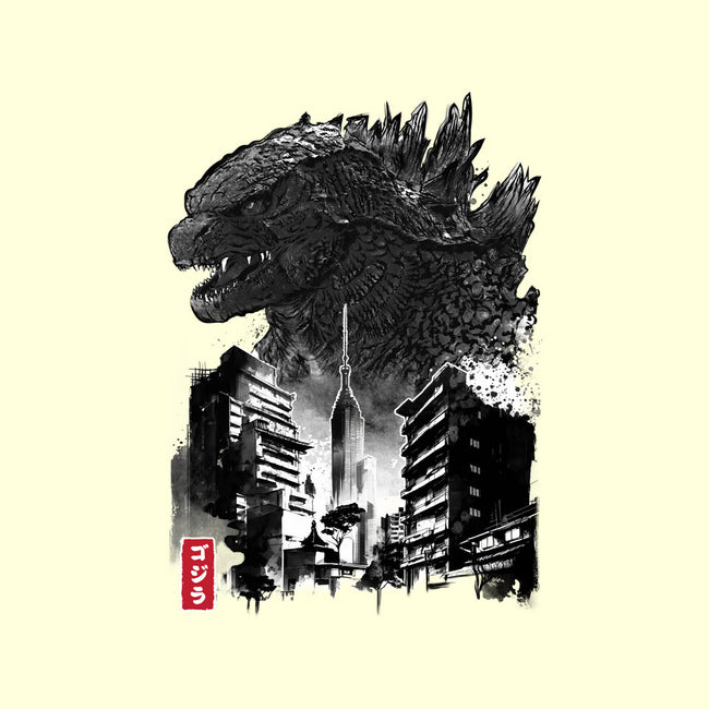 Godzilla Sumi-e-none beach towel-DrMonekers