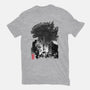 Godzilla Sumi-e-womens basic tee-DrMonekers