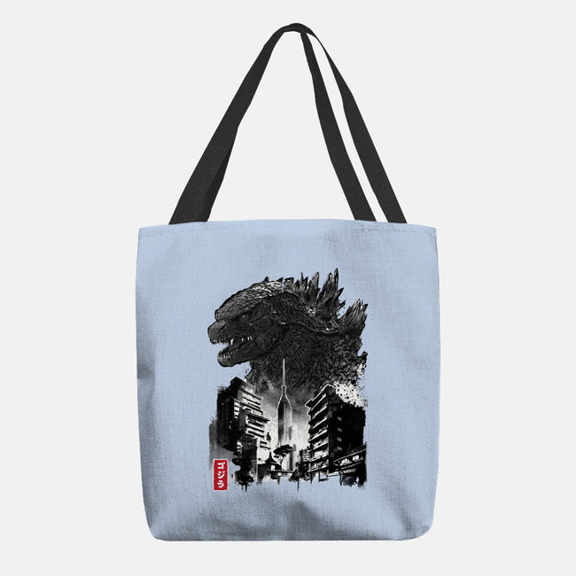 Godzilla Sumi-e-none basic tote bag-DrMonekers
