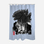 Godzilla Sumi-e-none polyester shower curtain-DrMonekers