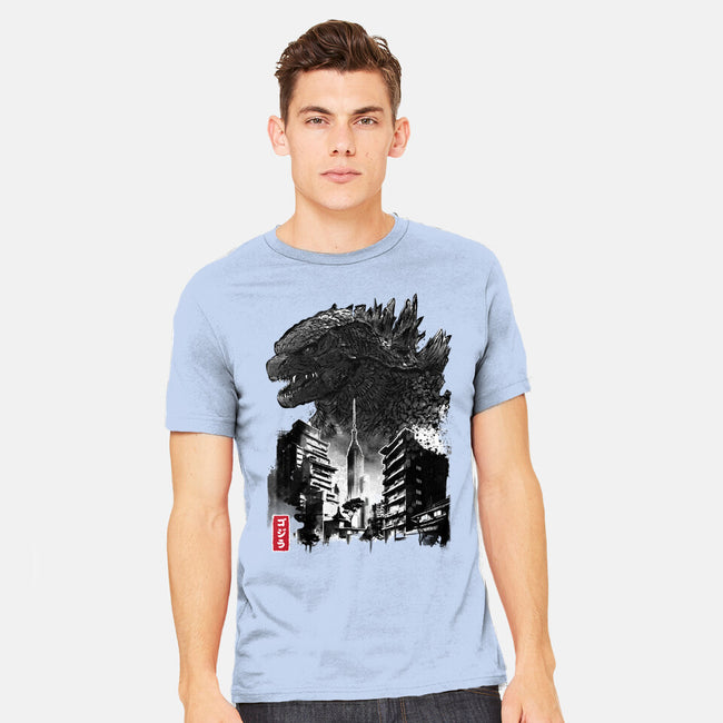 Godzilla Sumi-e-mens heavyweight tee-DrMonekers