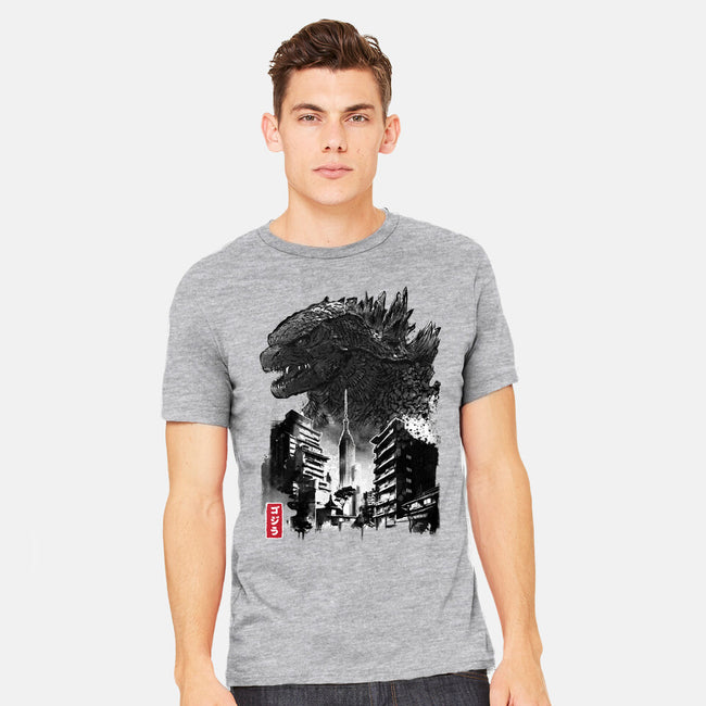 Godzilla Sumi-e-mens heavyweight tee-DrMonekers
