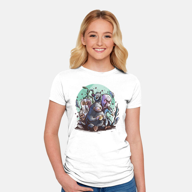 Magical Beasts-womens fitted tee-fanfabio