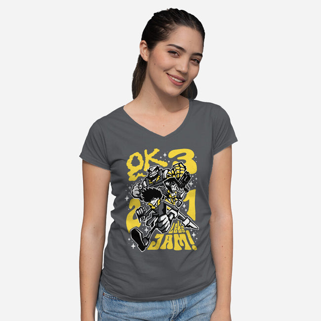 Cowboy Jam-womens v-neck tee-demonigote