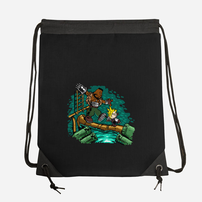 Barret And Cloud-none drawstring bag-demonigote