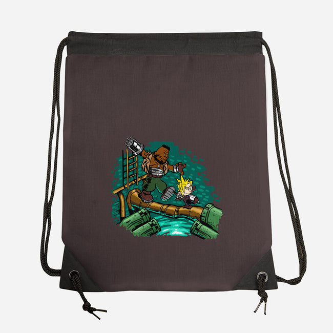 Barret And Cloud-none drawstring bag-demonigote