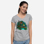 Barret And Cloud-womens v-neck tee-demonigote