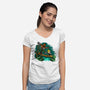 Barret And Cloud-womens v-neck tee-demonigote