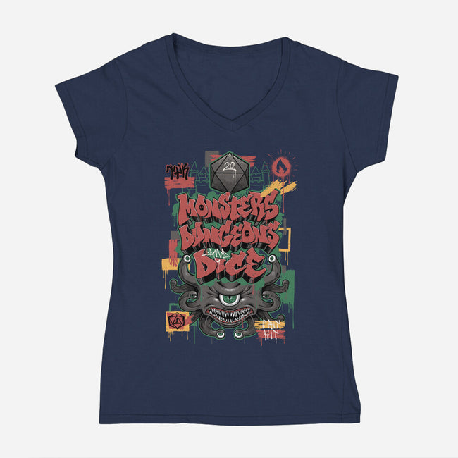 RPG Graffiti-womens v-neck tee-Studio Mootant