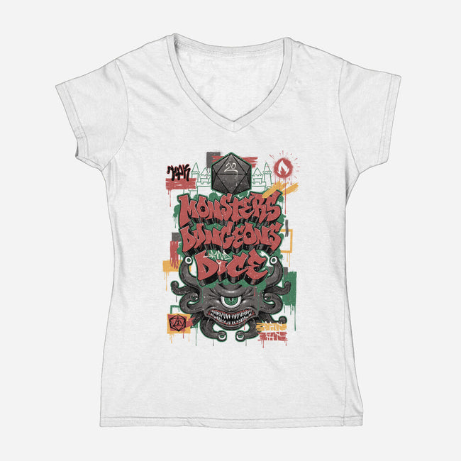 RPG Graffiti-womens v-neck tee-Studio Mootant