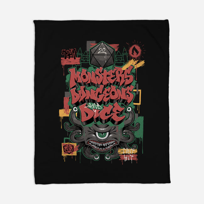 RPG Graffiti-none fleece blanket-Studio Mootant