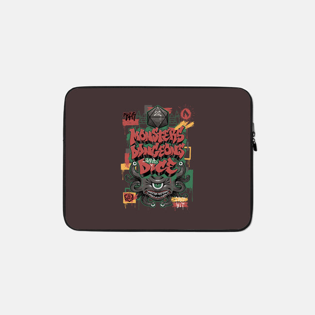 RPG Graffiti-none zippered laptop sleeve-Studio Mootant