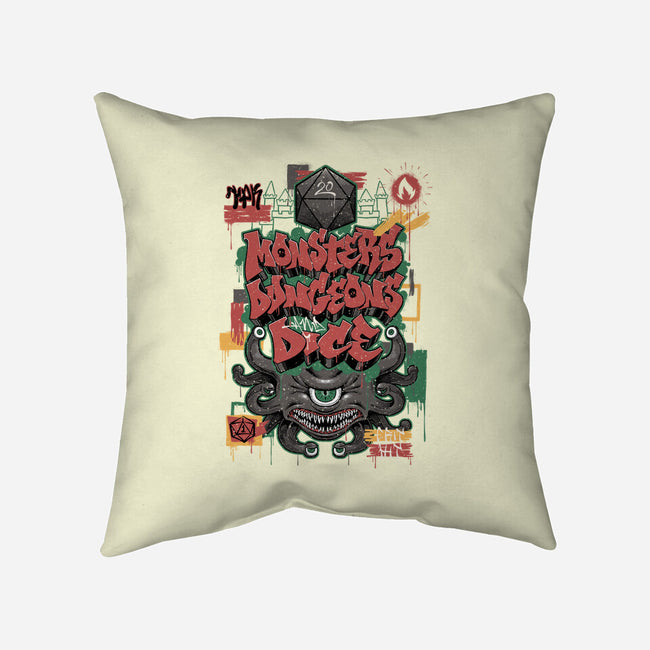 RPG Graffiti-none removable cover w insert throw pillow-Studio Mootant