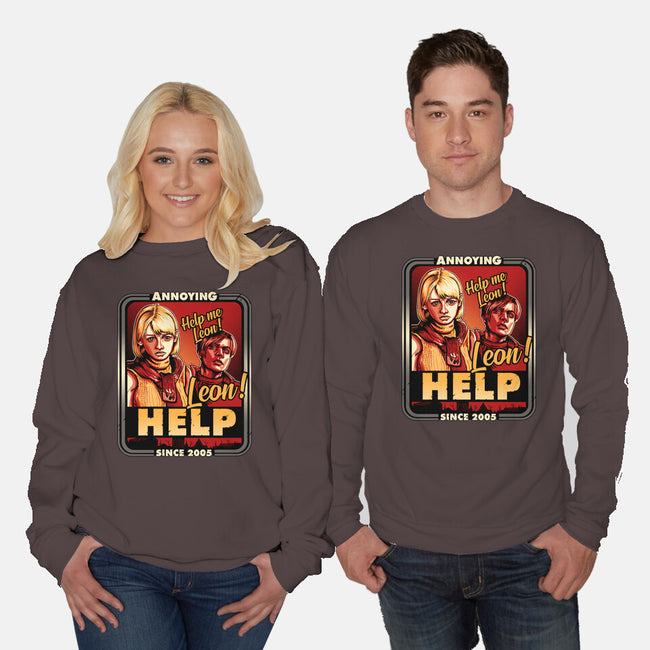 Leon Help-unisex crew neck sweatshirt-daobiwan