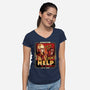 Leon Help-womens v-neck tee-daobiwan
