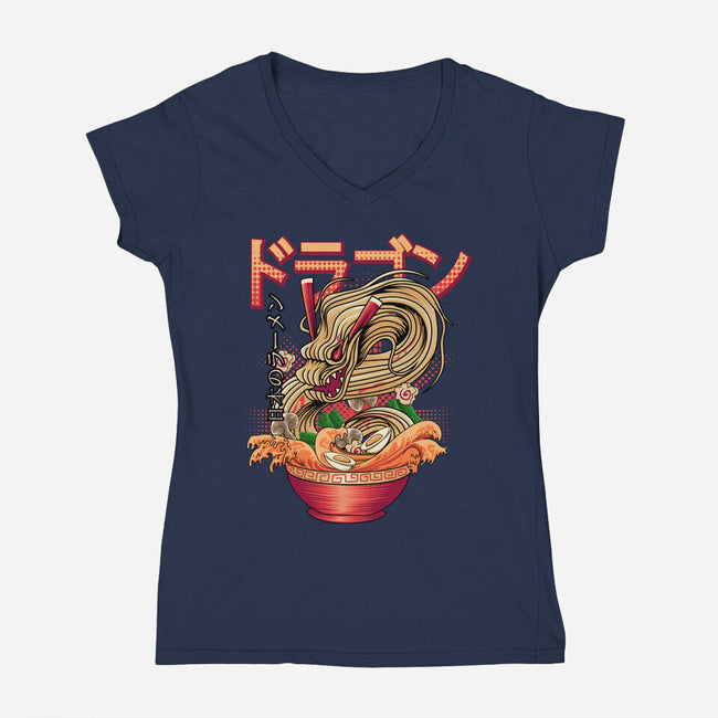 Ramen Dragon-womens v-neck tee-Rudy