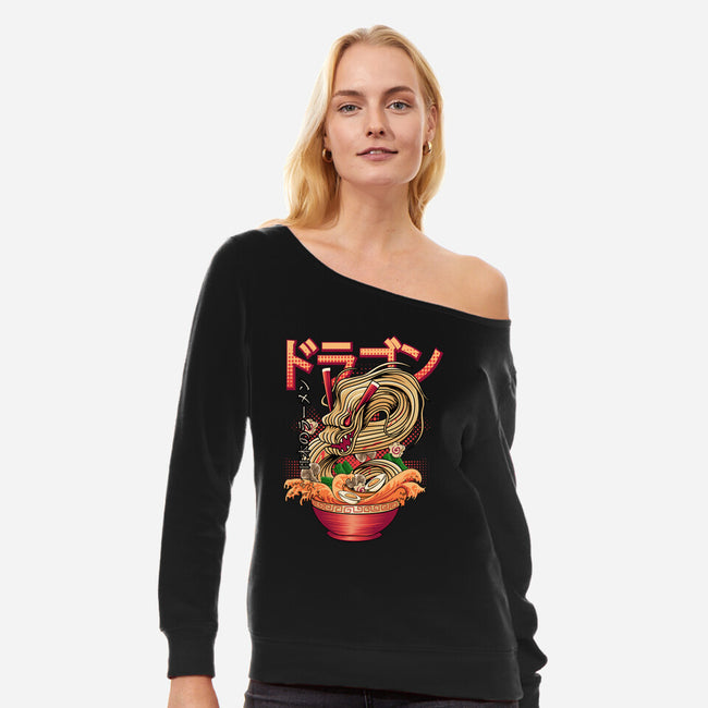 Ramen Dragon-womens off shoulder sweatshirt-Rudy