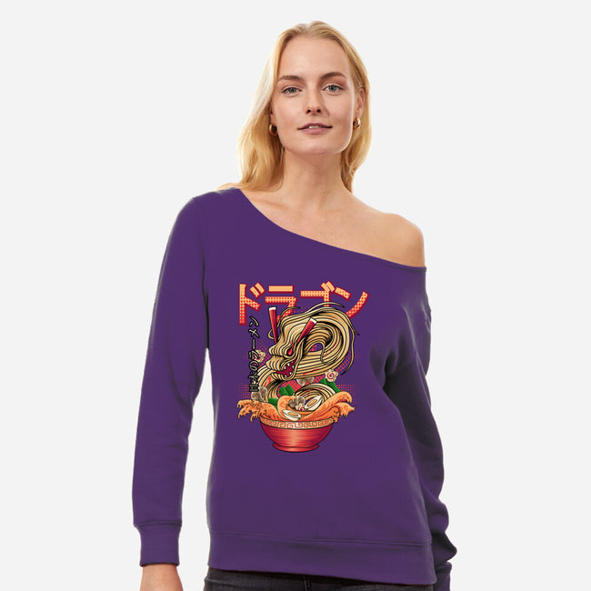 Ramen Dragon-womens off shoulder sweatshirt-Rudy