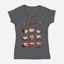 The Purrfect Fit-womens v-neck tee-Snouleaf