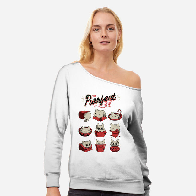 The Purrfect Fit-womens off shoulder sweatshirt-Snouleaf