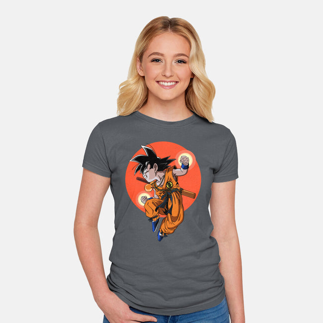 Little Kid Goku-womens fitted tee-Tri haryadi