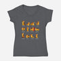 Cat Mood-womens v-neck tee-Vallina84