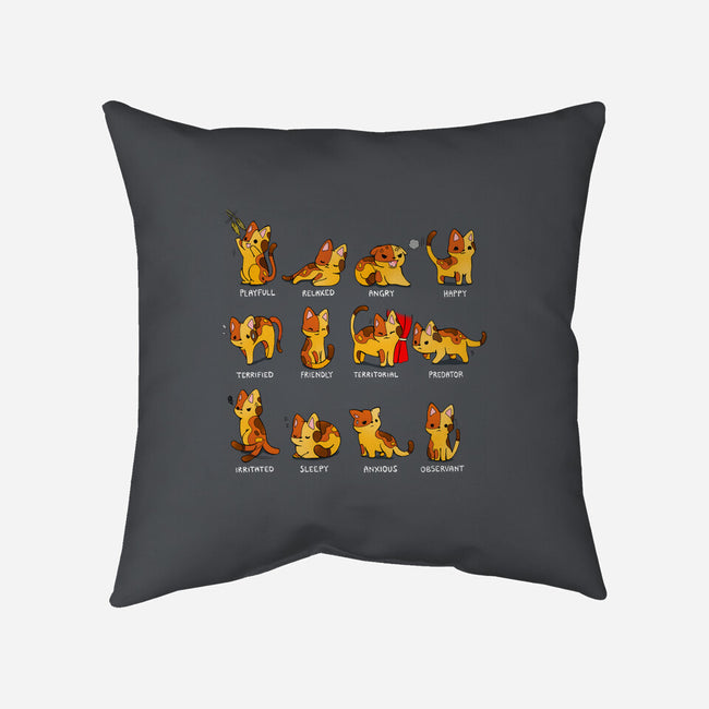 Cat Mood-none removable cover throw pillow-Vallina84
